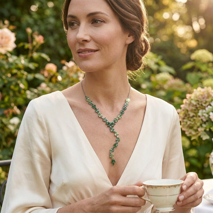 Inc Silver-Tone Stone Lariat Necklace by Vanessa Jane