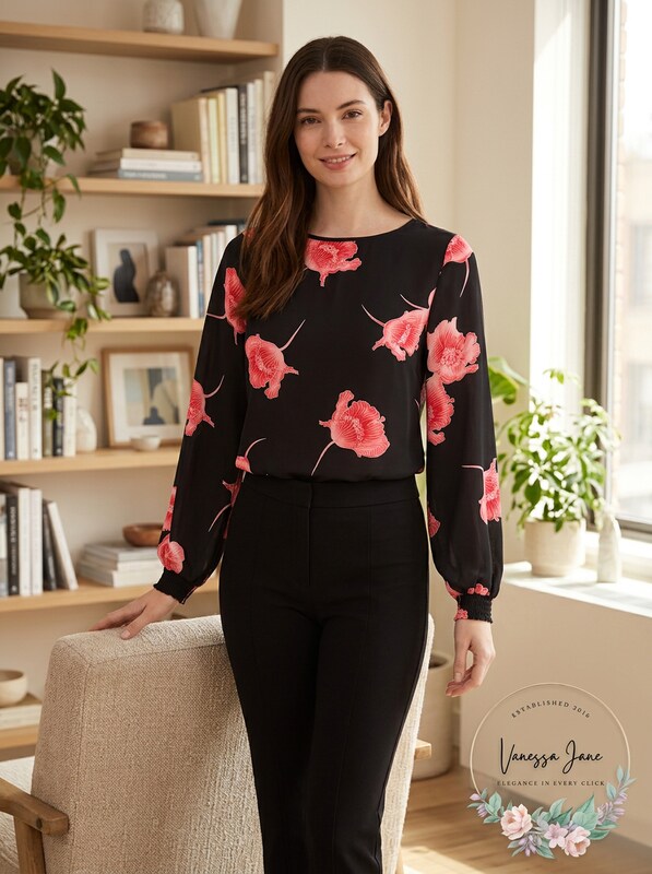 Bar III Printed Blouse, Size XL by Vanessa Jane