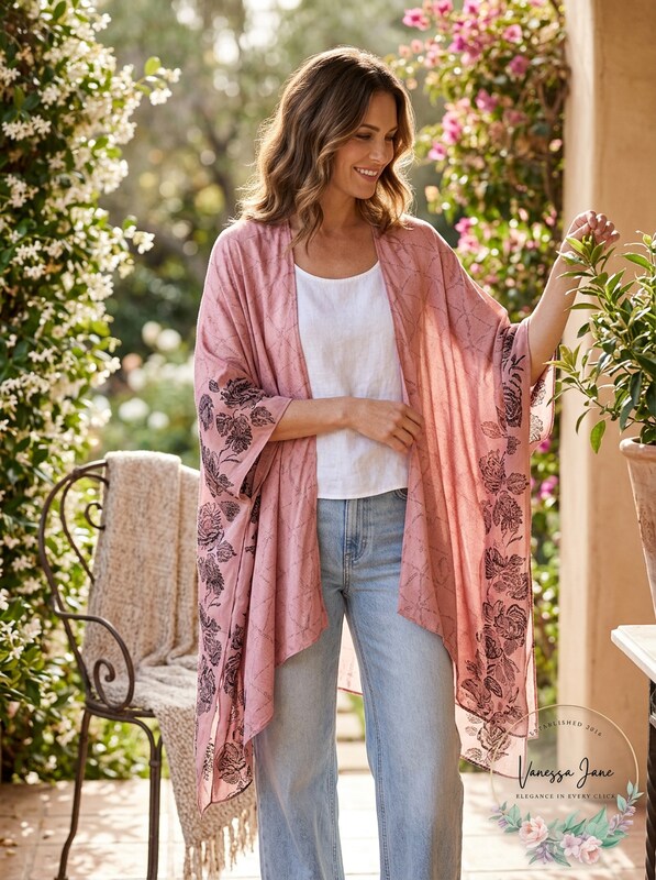Rebecca Minkoff Womens Sweater One Shibori Paisley Ruana Wrap Pink One Size by Vanessa Jane