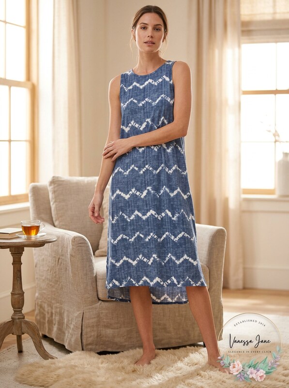 Roudelain A1134 Flint Stone Printed Maxi Loungewear Nightgown Size Medium by Vanessa Jane