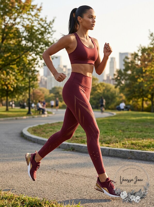 Victorias Secret Sport Seamless High Rise Red Currant Tights, Size XS by Vanessa Jane