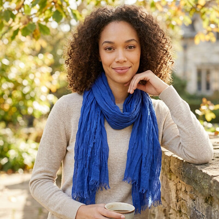 INC International Concepts Sheer Stripes Wrap One Size Blue by Vanessa Jane