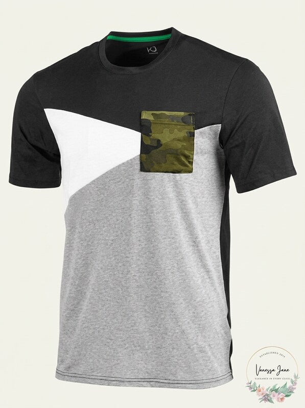 Ideology Crewneck Pocket Short-Sleeve T-Shirt,Size XXL by Vanessa Jane