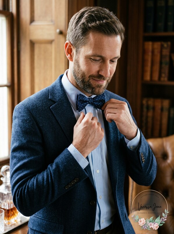 Ryan Seacrest Distinction Mens Fairfax Pindot Pre-Tied Bow Tie by Vanessa Jane