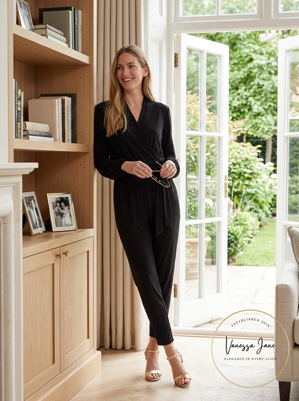 Lauren Ralph Lauren Jersey Long Sleeve Jumpsuit, Size 8 by Vanessa Jane