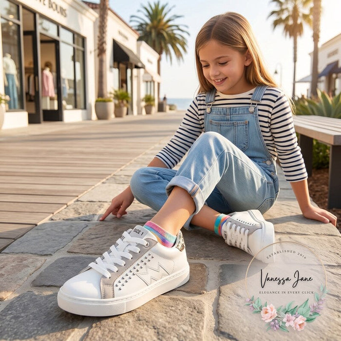 Steve Madden Big Girls JBianca White Fashion Sneaker, Size 1 by Vanessa Jane