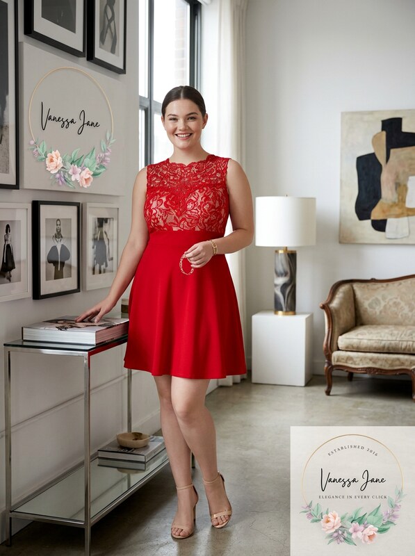 Love Squared Womens Plus Lace Textured Party Dress, Size 3X by Vanessa Jane
