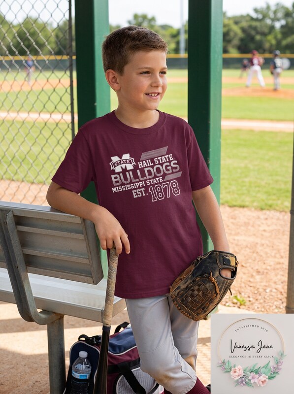 NCAA Mississippi State Bulldogs Youth Boys Offsides Short sleeve, Size Small by Vanessa Jane