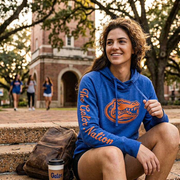NCAA Florida Gators Heavenly Women's Relaxed-Fit Pullover Hood, Royal, Medium by Vanessa Jane