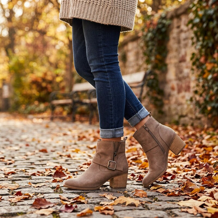 Madden Girl Womens Fibbi Ankle Boot, Taupe, Size 9.5 by Vanessa Jane