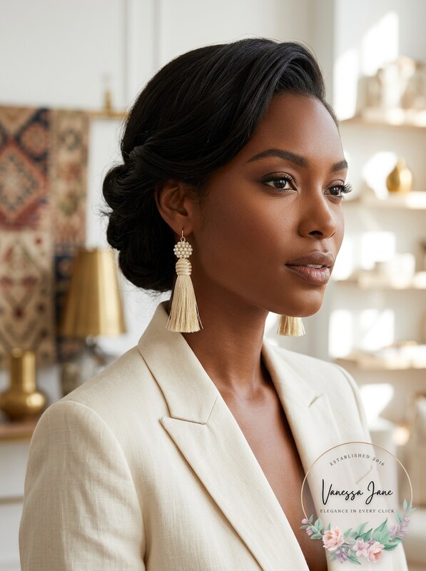 INC International Concepts Gold-Tone Imitation Pearl & Tassel Drop Earrings by Vanessa Jane