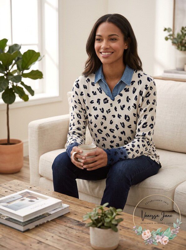 NIC+ZOE Vital Ii Animal Sweater, Size XXL by Vanessa Jane