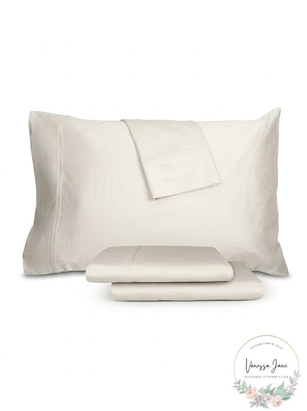 Austin Home Collection Emerson 950 Thread Count Bedding Sheet Set Ivory by Vanessa Jane