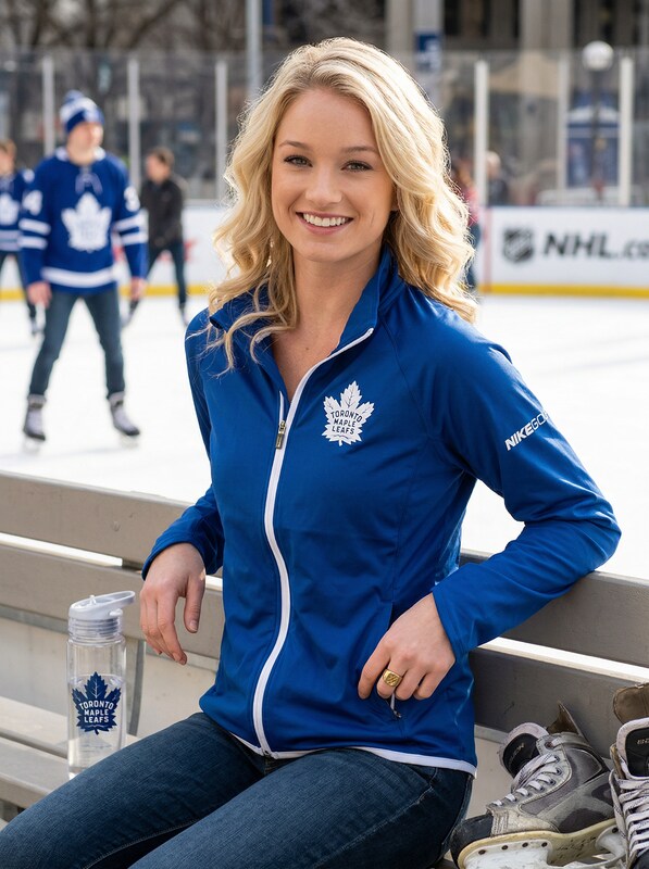 NHL Toronto Maple Leafs Womens Hockey Light Weight Full Zip Jacket, Size Medium by Vanessa Jane