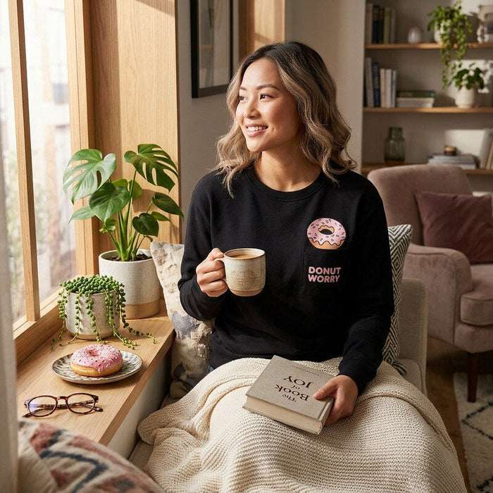Love Tribe Juniors Donut Graphic Pocket T-Shirt,Large by Vanessa Jane