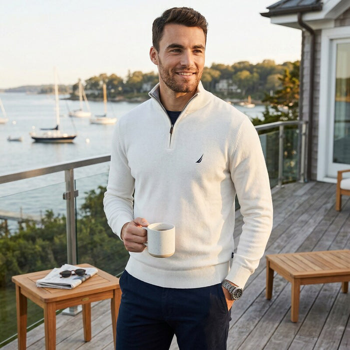 Nautica Mens Classic Fit Quarter-Zip Sweater, Size XS by Vanessa Jane
