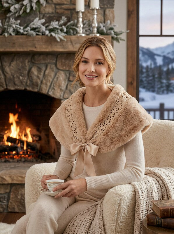 Echo Faux Fur Stole by Vanessa Jane