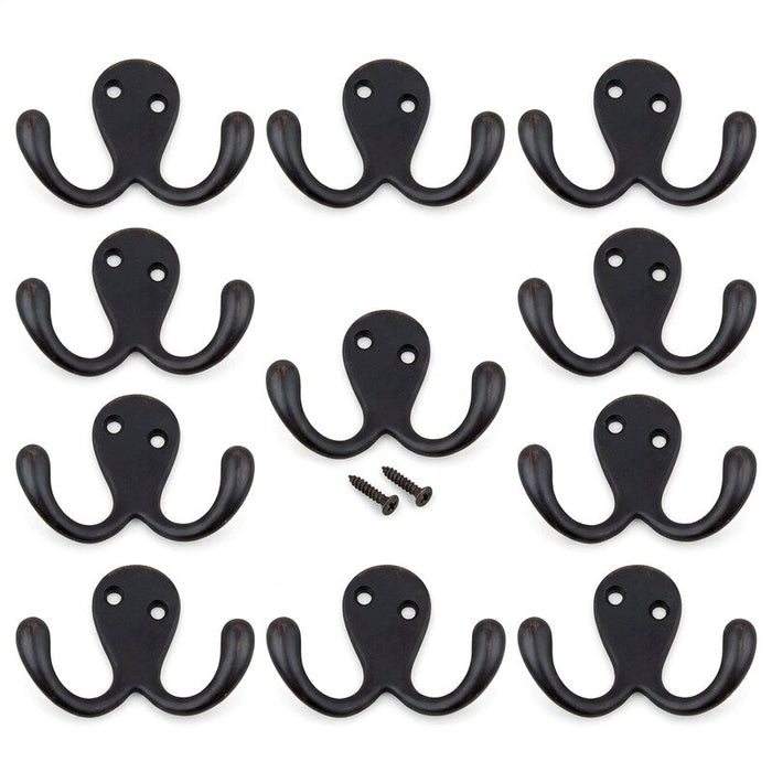 Lot 10 GlideRite Hardware Cabinet Octopus Double Hook, 2, Oil Rubbed Bronze by Vanessa Jane