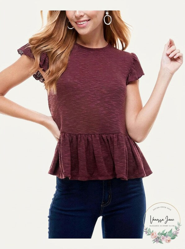 Gypsies and Moondust Juniors Peplum-Hem Top, Large by Vanessa Jane