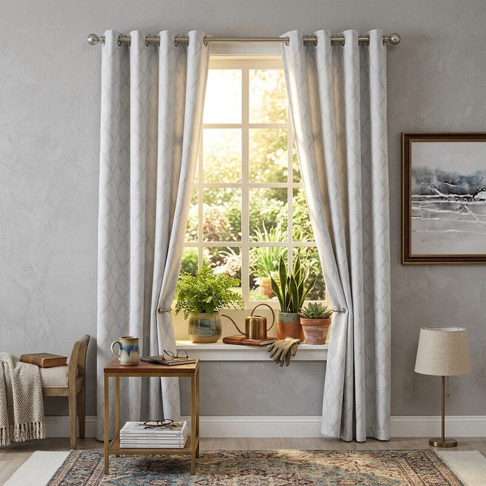 Sunsmart Taylor 50 x 95 Diamond Jacquard Total Blackout Window Panel by Vanessa Jane