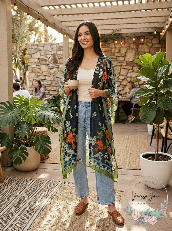 Karen Kane Womens Textured Floral Kimono, OS by Vanessa Jane