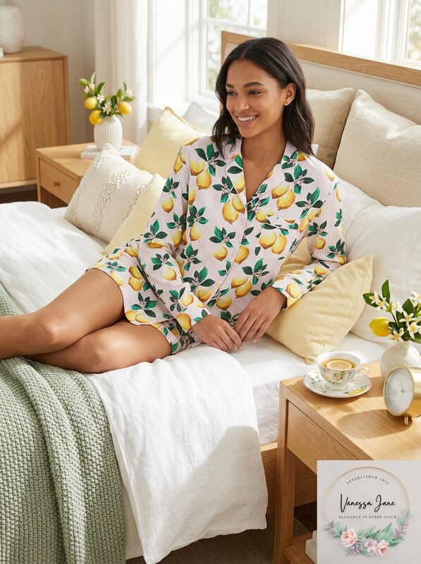 Generation Love Sophie Lemon Pajama Shorts Set, Size XXS by Vanessa Jane