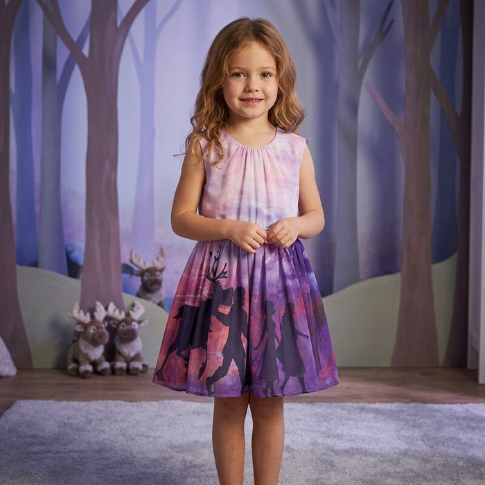 Disney Girls Frozen Motif Sunset Dress, Size 4 by Vanessa Jane