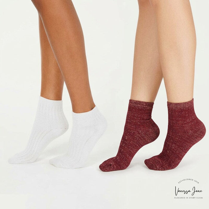 INC International Concepts 2-Pack Cozy Ribbed Shimmer Fashion Socks One Size by Vanessa Jane