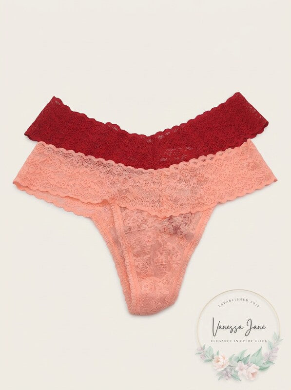 Victorias Secret Lace Thong Panties Combo, Size XS by Vanessa Jane