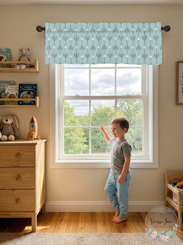 Arrow Print Window Valance Curtain For Sweet Jojo Designs Earth & Sky by Vanessa Jane