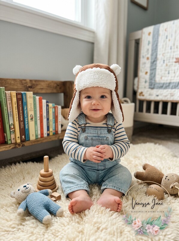 First Impressions Baby Boys and Girls Faux Fur-Trim Corduroy Hat,6-12Months by Vanessa Jane