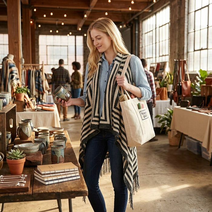 Love By Design Women's Geometric Cardigan Sweater Vest -Medium by Vanessa Jane