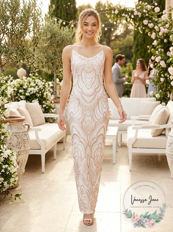 Jump Juniors Lace-up Glitter Gown, Size 11/12 by Vanessa Jane