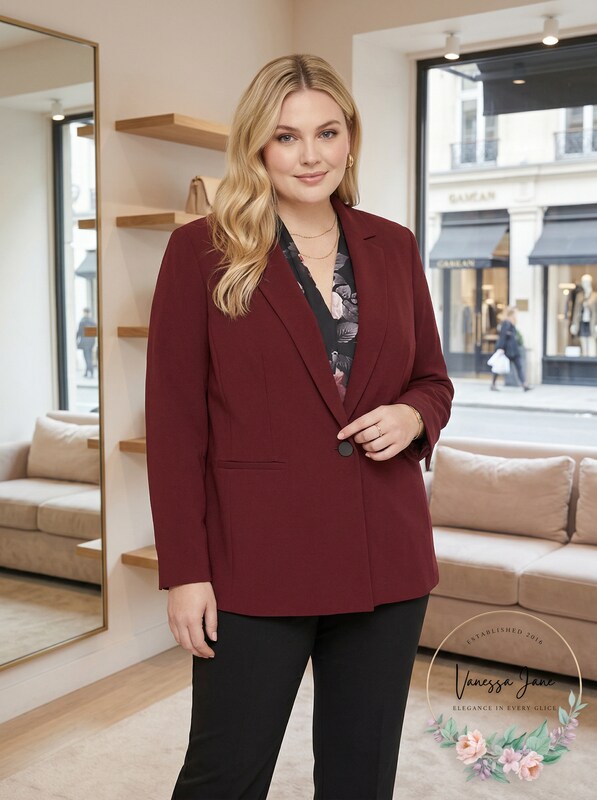 Nine West Plus Size One-Button Jacket, Size 18W by Vanessa Jane
