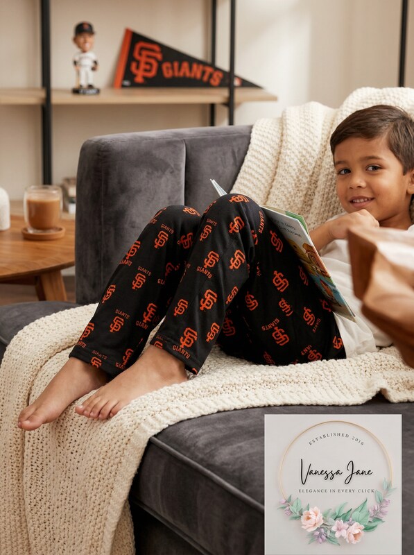 MLB Boys San Francisco Giants Printed Pant, Black, Small 2T by Vanessa Jane