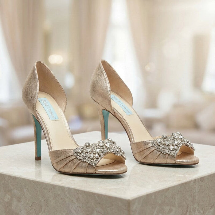 Betsey Johnson Women's Gown Pump Genuine Leather Women Shoes Blue, Size 8 by Vanessa Jane