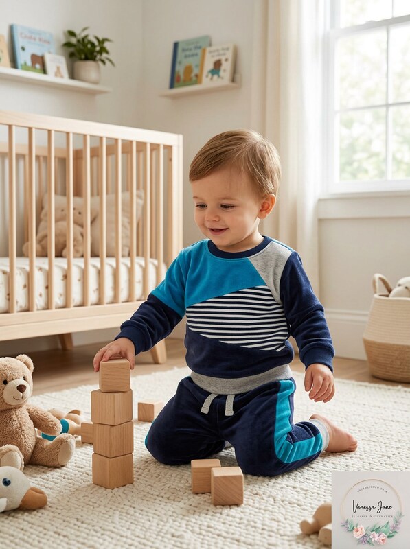 First Impressions Baby Boys 2-Pc. Colorblocked Sweatshirt, Size 24Months by Vanessa Jane