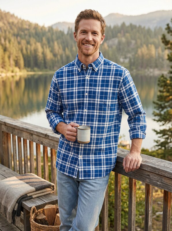 Nautica Mens Classic Fit Stretch Poplin Shirt In Plaid, Size Large by Vanessa Jane