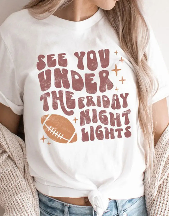 Retro Under The Friday Night Lights - White by Boutique 23