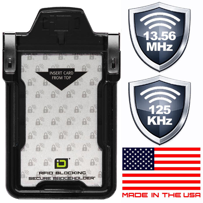 Secure Badge Holder Classic with BloxProx™ - Protects 125Khz HID Prox 1 ID Card Holder by ID Stronghold