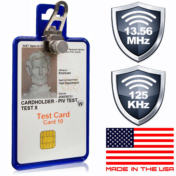 All Metal Magnetic Badge Holder - RFID Secure Badge Holder Genesis™ with BloxProx™ by ID Stronghold