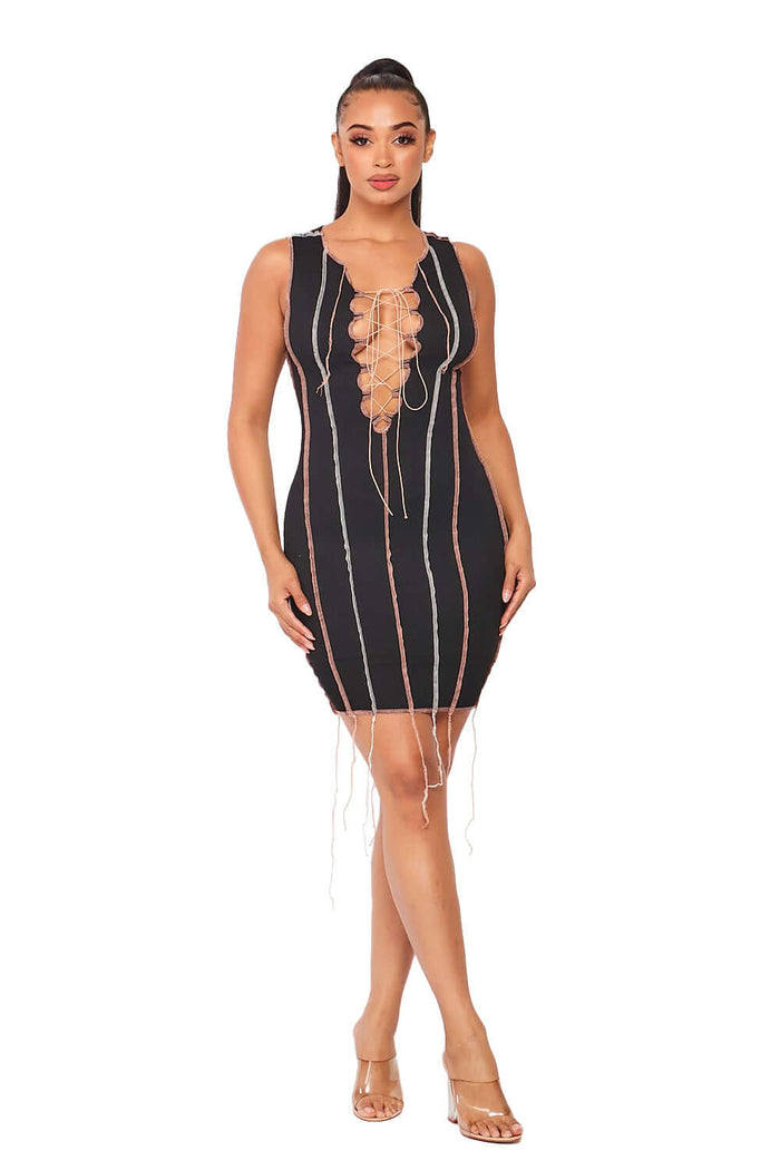Laced Up Tank Dress by The House of Stylez