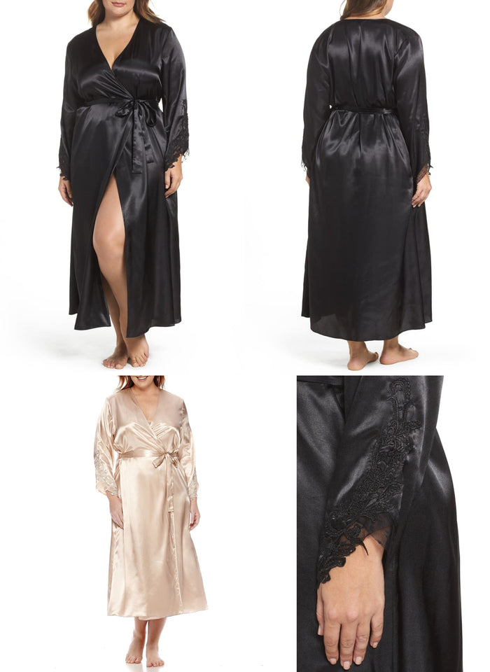 Flora by Flora Nikrooz Plus Size Satin Stella Robe by Vanessa Jane