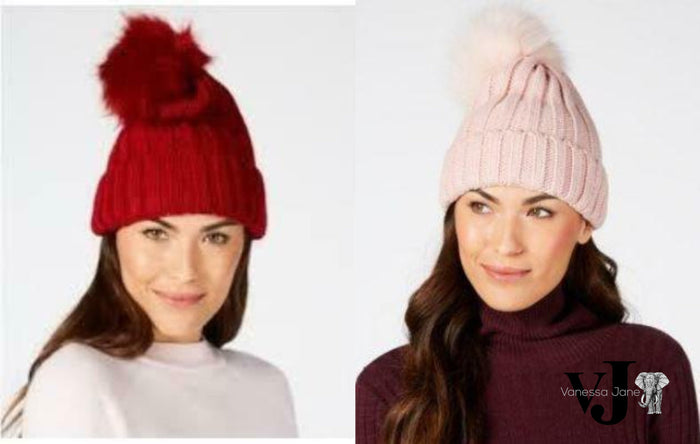 Steve Madden Oversized Pom Pom Knit Beanie by Vanessa Jane