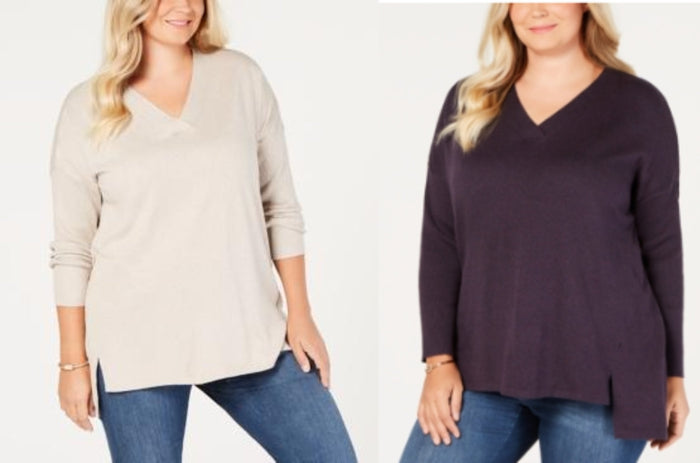 Style & Co Plus Size High-low Over-sized Tunic Sweater by Vanessa Jane