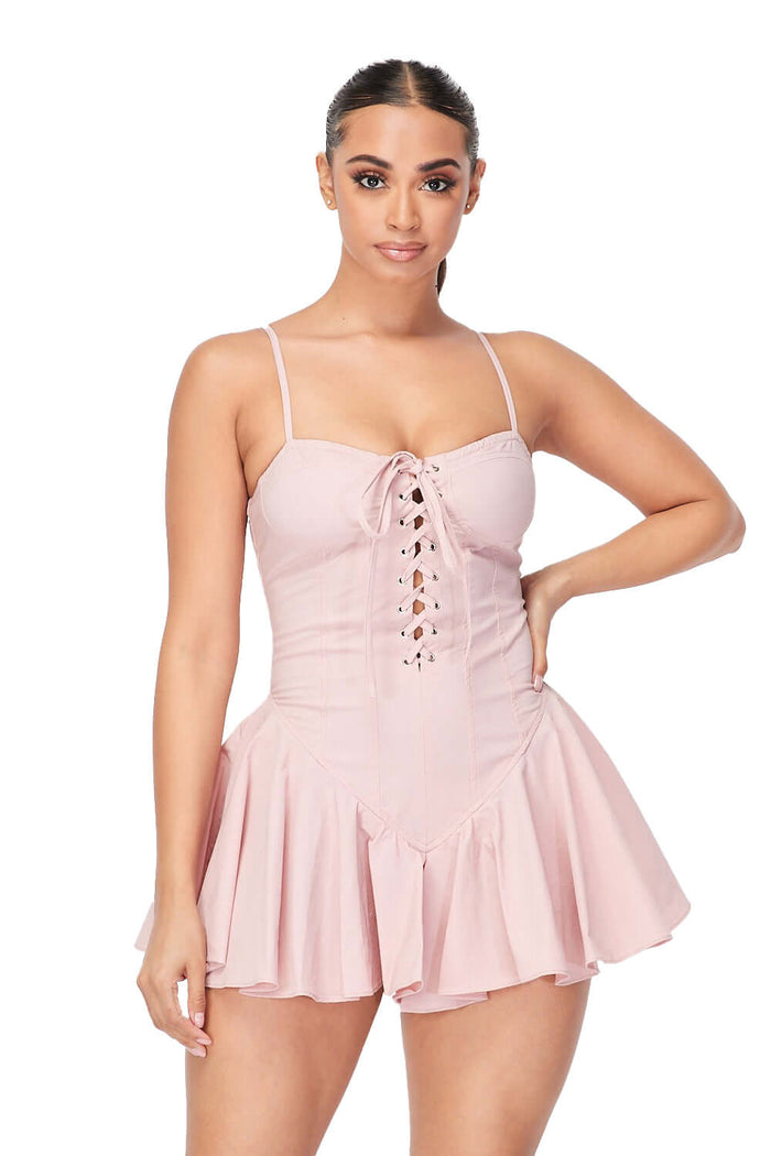 Laced Up Romper by The House of Stylez