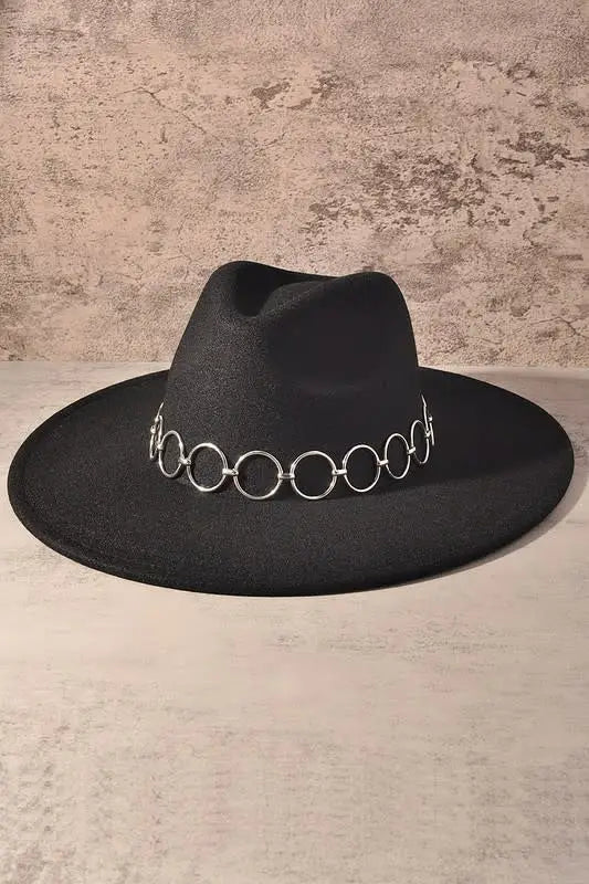 Round Strap Suede Fedora Hat by Boutique 23