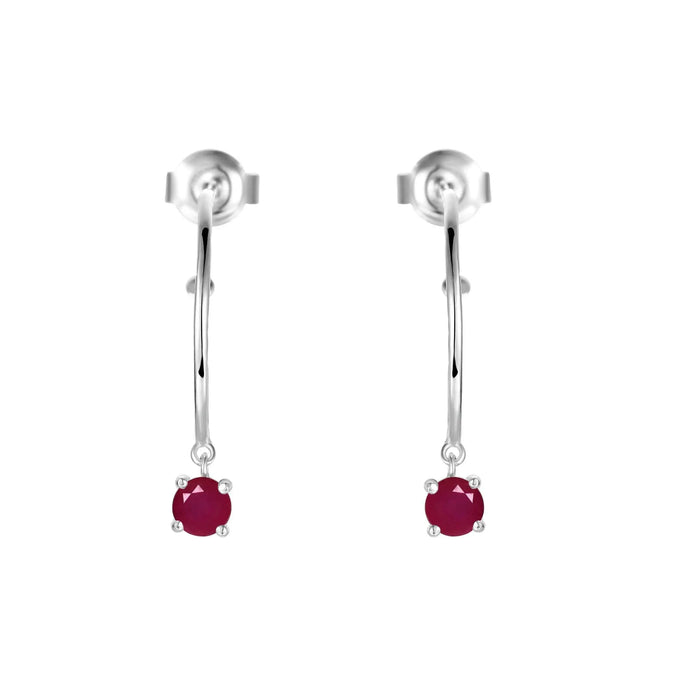 Ruby Open Hoop Earrings by Fine Color Jewels