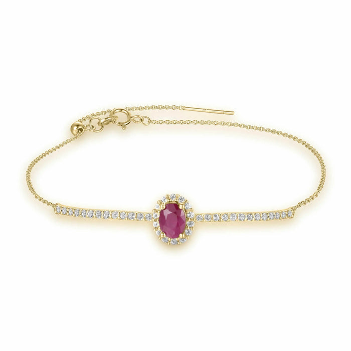 Ruby Solitiare Bracelet by Fine Color Jewels