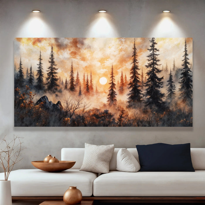 Rustic Forest Sunset Wall Art by Tailored Canvases